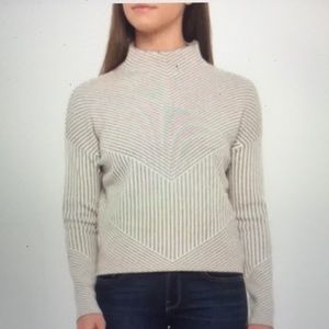 Cynthia Rowley Chevron Mock Neck Sweater